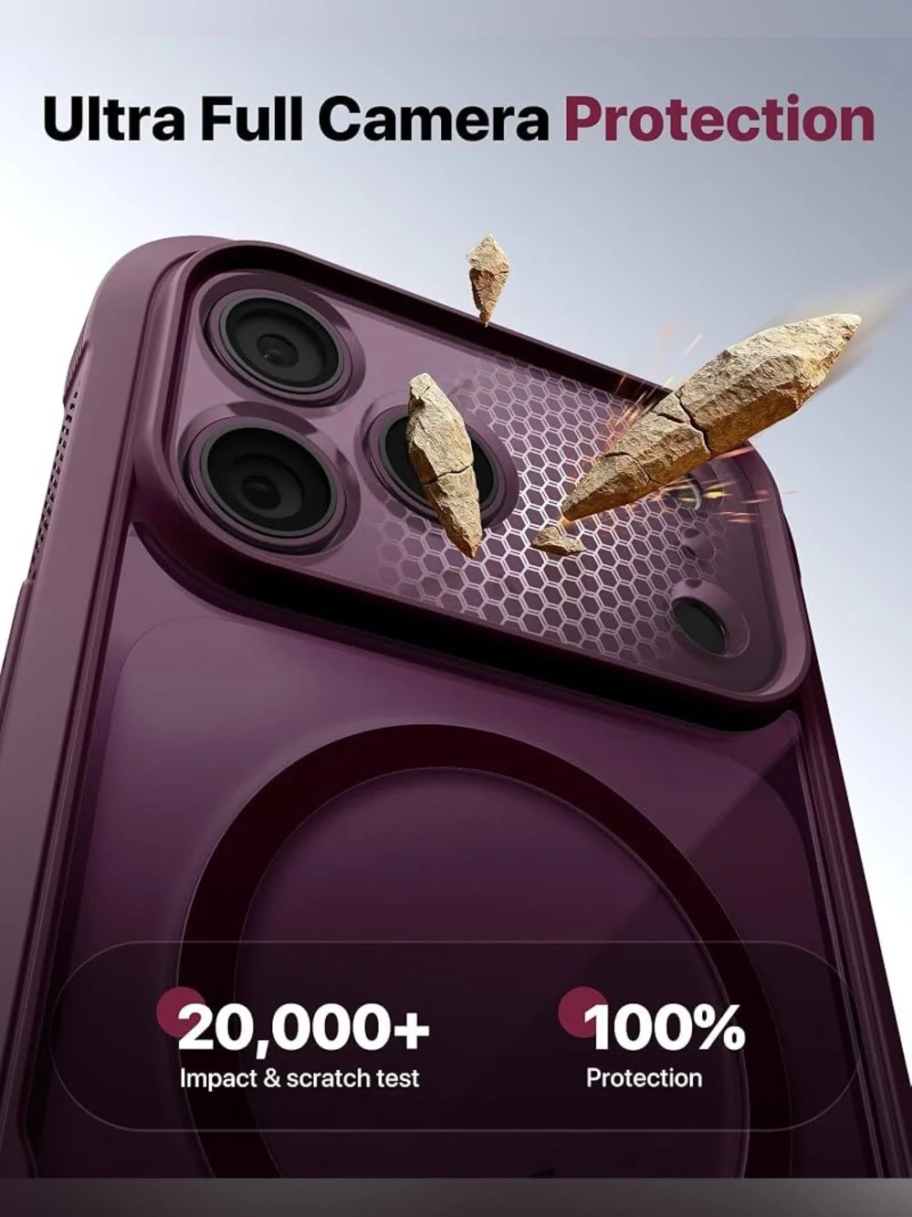 Magnetic for iPhone 18 Pro Case with Screen Protector, Burgundy